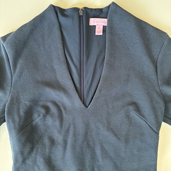 Lilly Pulitzer Charlena Navy Shift Dress XS Career Holiday Office Preppy Winter - Picture 15 of 16